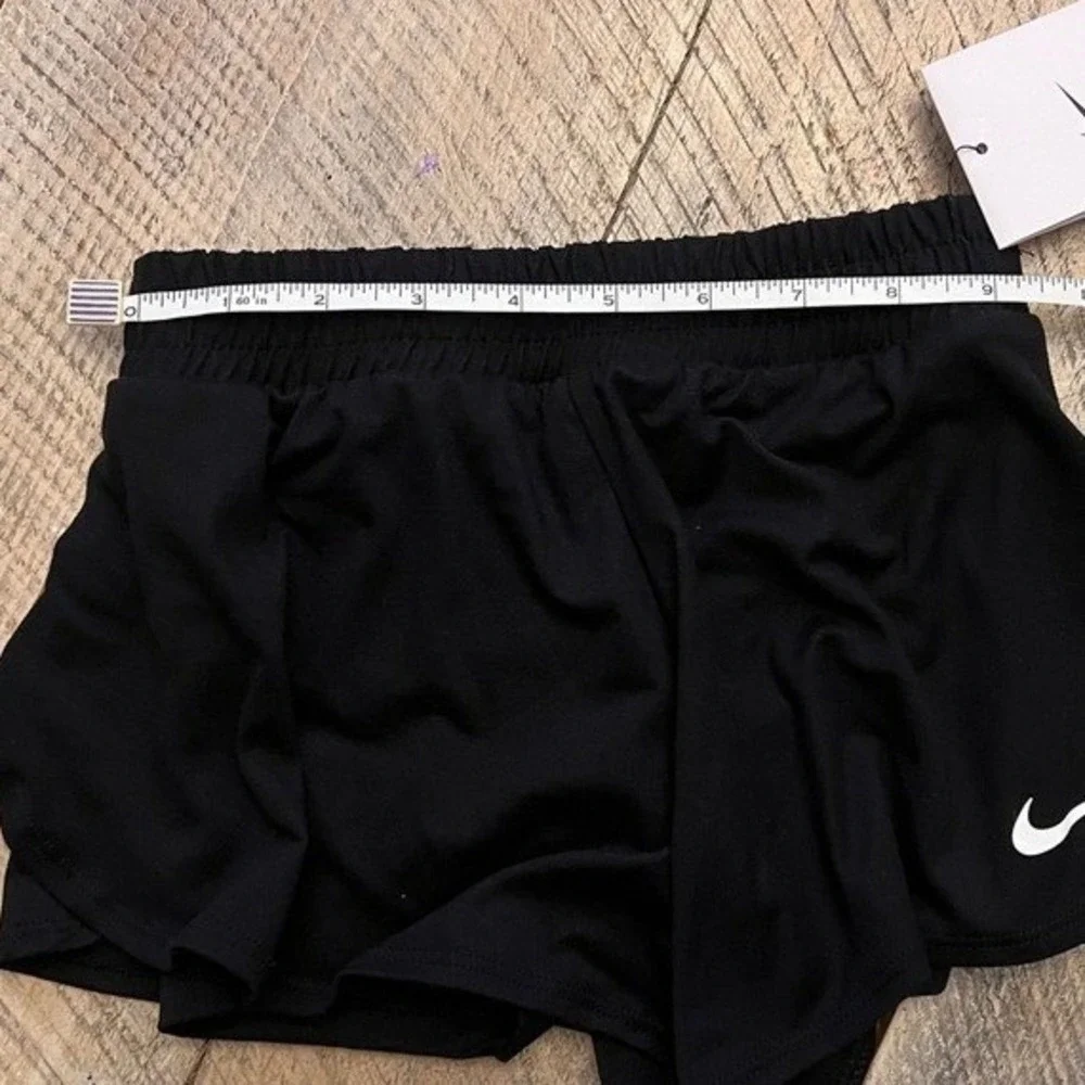 Nike Dri-FIT Running Shorts Girls Size 4 Black NEW‎ 36M340-023 Athletic 2-in-1
